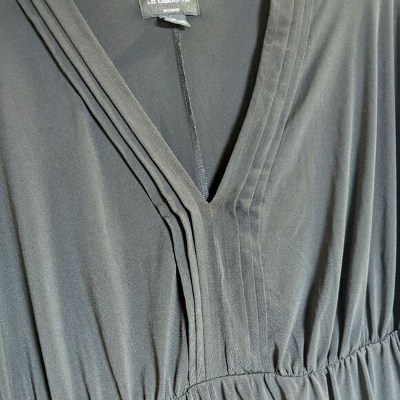 Liz Claiborne Black Stretch Jersey V-Neck Cap Sleeve Blouse Top 1X / 2X - Picture 5 of 5